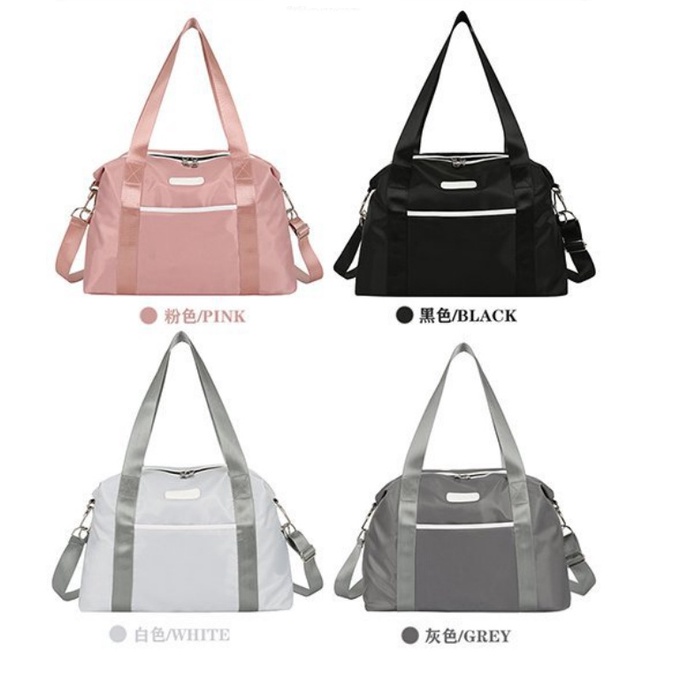 BJ81948 - BLACK/GRAY/PINK/WHITE - TAS TRAVEL TAS GYM WANITA FASHION IMPORT MODIS ELEGAN TERMURAH TERLARIS TERBARU BAGSTORE JAKARTA TAS BATAM GT1948