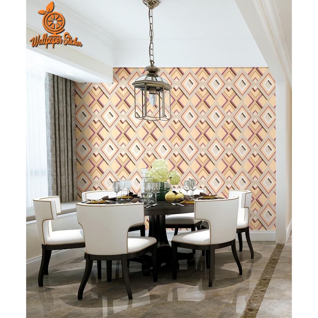 Wallpaper Sticker dekorasi rumah hiasan dinding Wave Line Walpaper Dinding Motif Garis Gelombang Minimalis Gh139 Gold