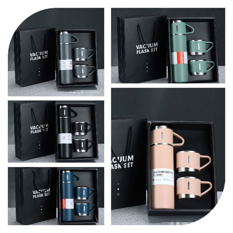 BEST SELLER!!! Termos Suan Set Vacuum Flask Thermos Set Bonus Gelas 3 In 1