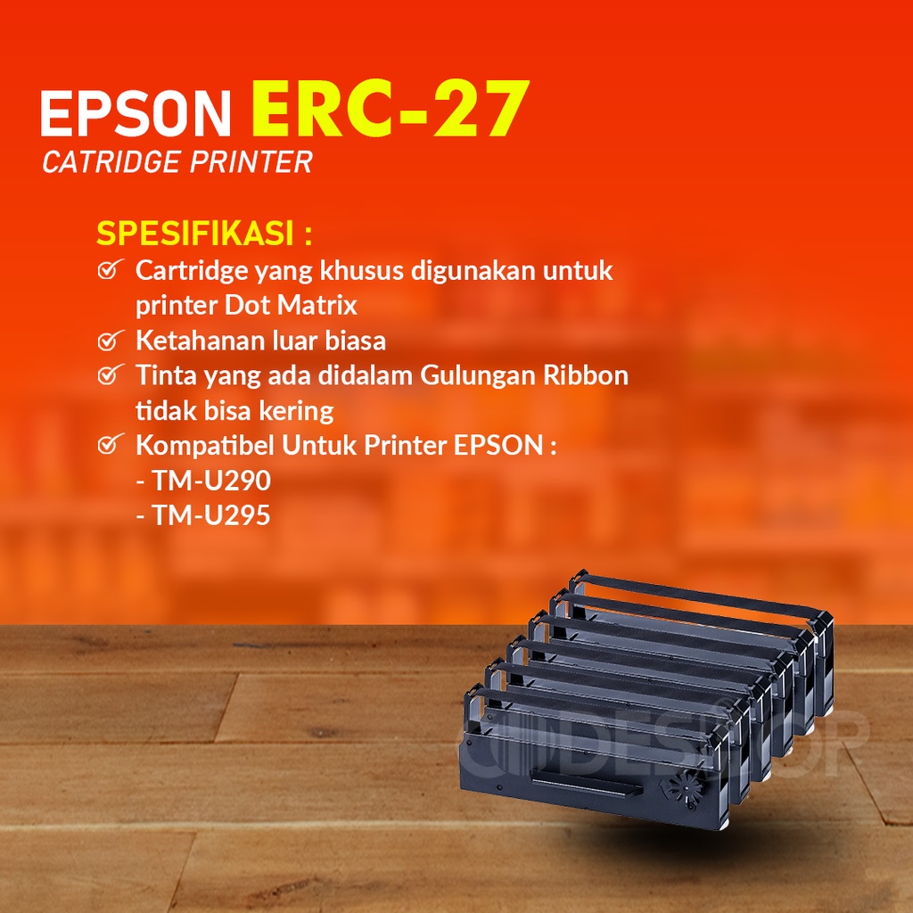 Ribbon Cartridge Epson ERC-27 Tinta Printer Epson TM-U295