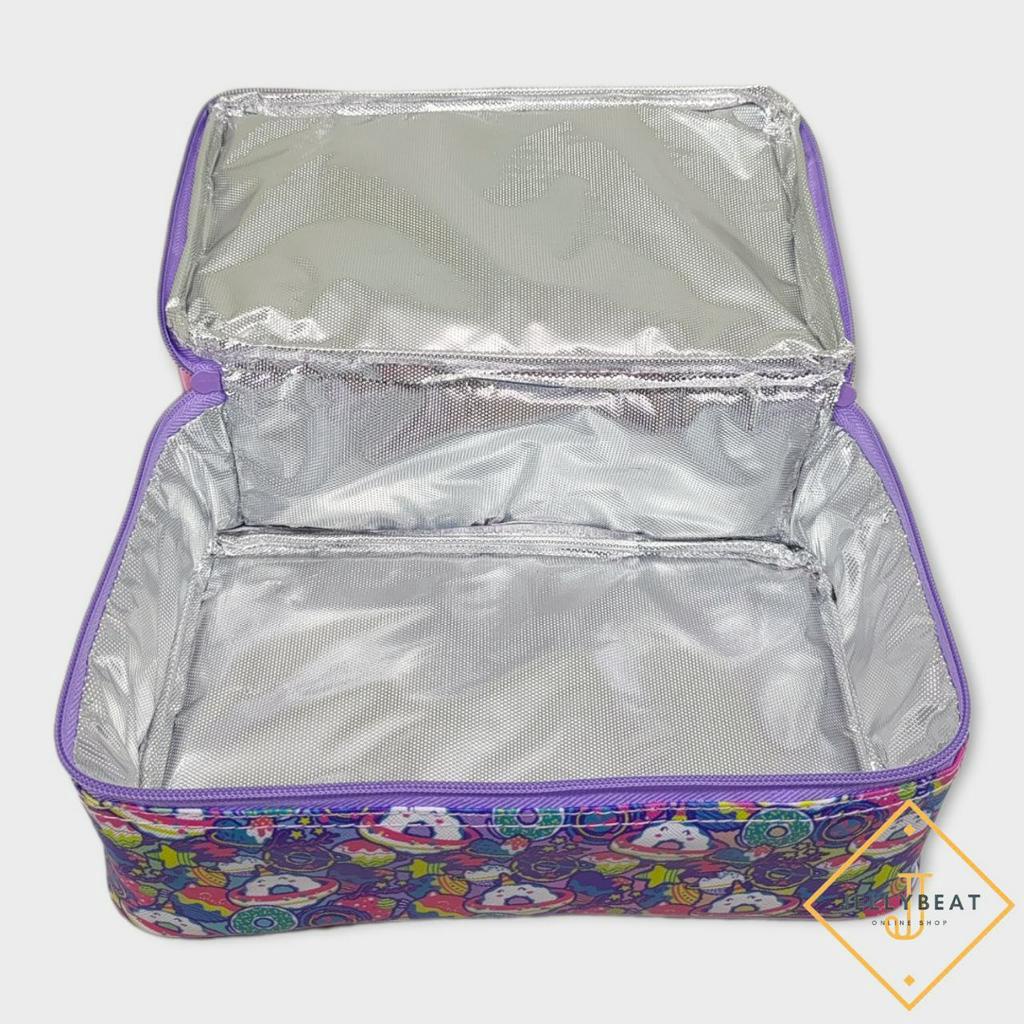 TAS SUSUN LUNCH BOX MEDIUM PREMIUM SPONS KULIT JERUK
