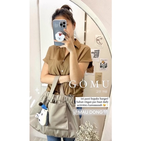 GOMU FOLDABLE BAG / SLINGBAG / TAS SELEMPANG ( FREE CUSTOM NAMA ) HAND BAG / TOTE BAG / KOREAN BAG / SHOULDER BAG / TAS WANITA