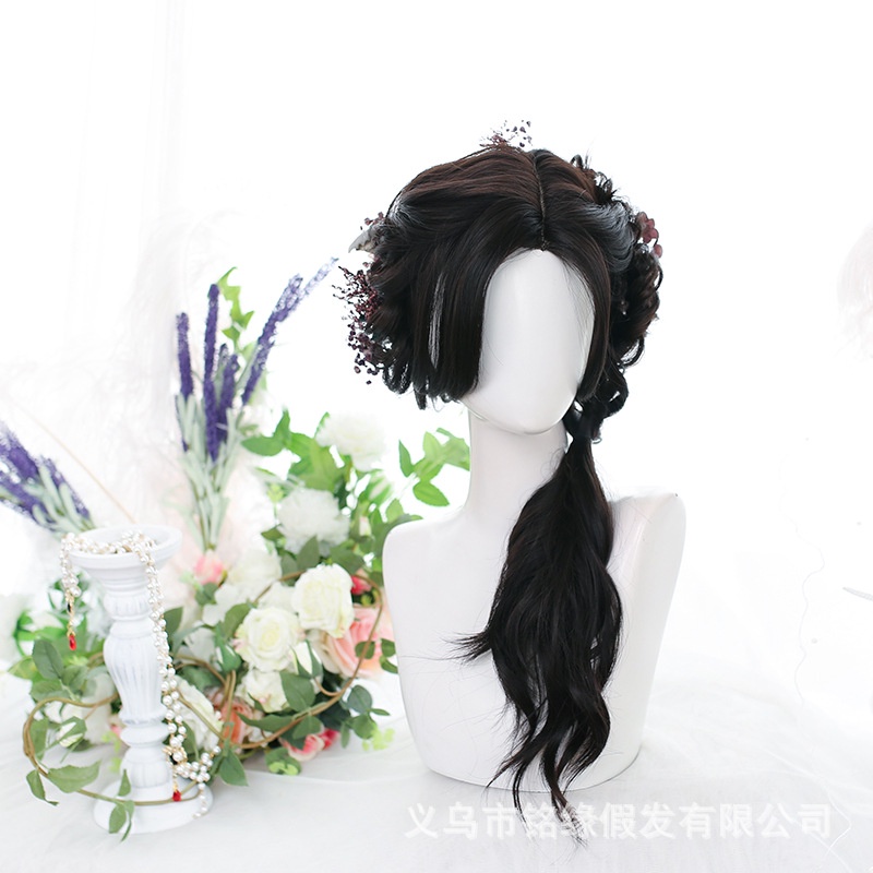 WDA-28 wig daily jepang korea kpop hitam panjang belah tengah rambut palsu