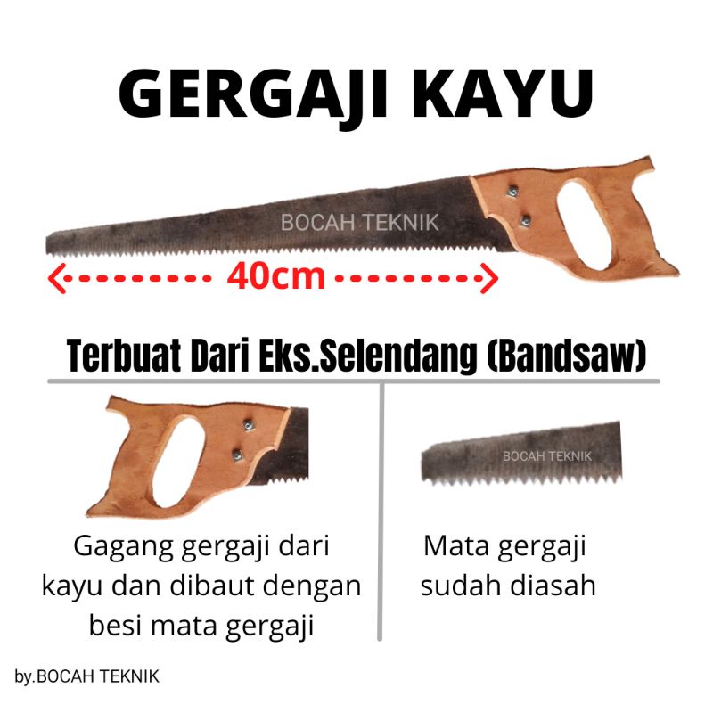 Gergaji kayu - gergaji / graji / pemotong / gorok kayu - gergaji tukang dari bahan baja selendang bandsaw / serkel