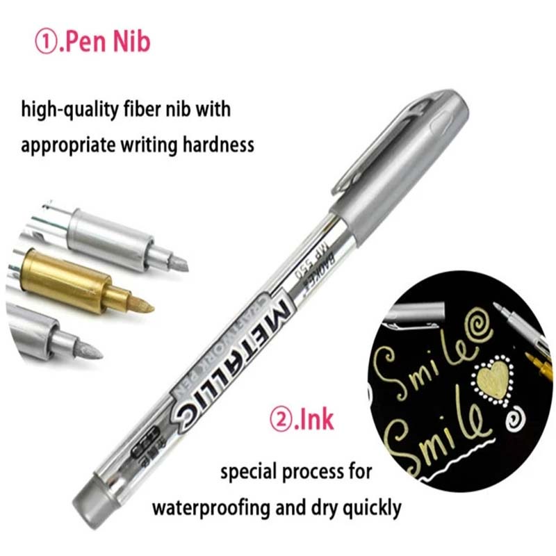 Pena Marker Permanen Nib Crude Nib 1.5mm Anti Air Untuk Stationery Kantor