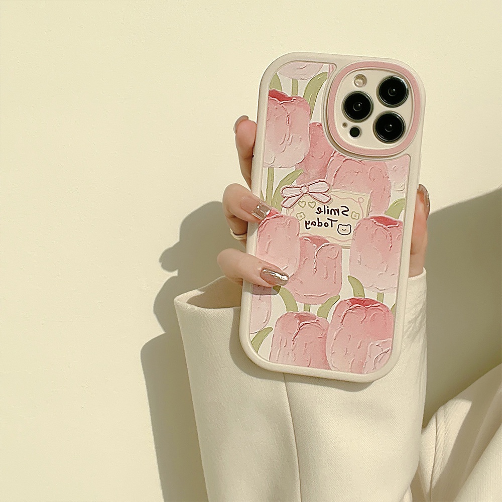 Case Bahan TPU Motif Bunga Besar Untuk iPhone 11 7Plus 8Plus Xr XS Max 13 12 Pro Max 12 11 7 8p Generation