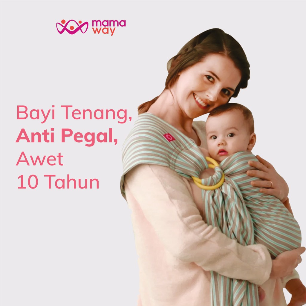 

Mamaway / SERTIFIKASI AMAN Anti Pegal / Tahan 75 KG, Bayi Tenang / Baby Sling Choc Mint Ice Cream
