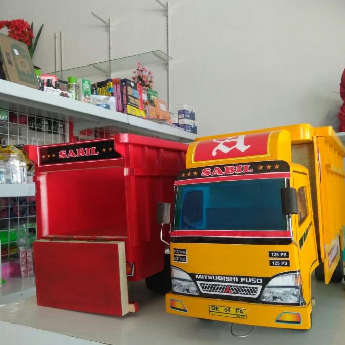 Terlaris Mainan mobil truk kayu miniatur truck oleng mobilan anak