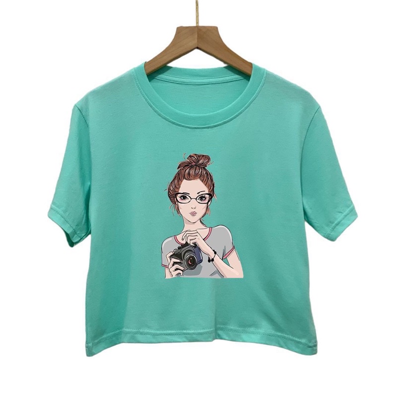 Crop Top - Crop Tee - Kaos Crop Wanita - Tshirt Katun