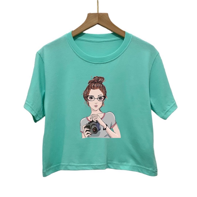 Crop Top - Crop Tee - Kaos Crop Wanita - Tshirt Katun