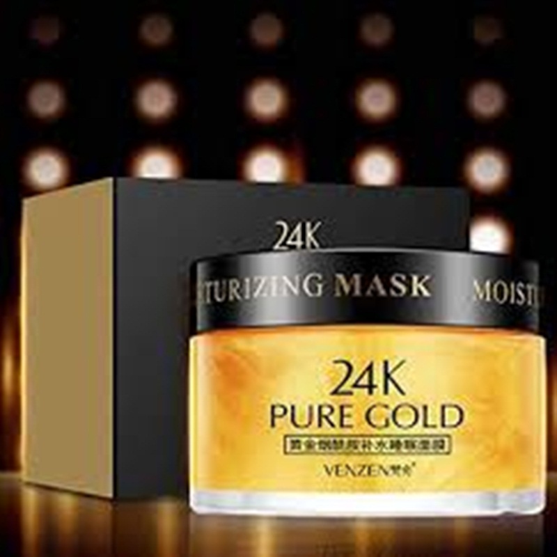 VENZEN 24K Real Gold Luxury Effect Hydrating Sleep Mask Masker Wajah