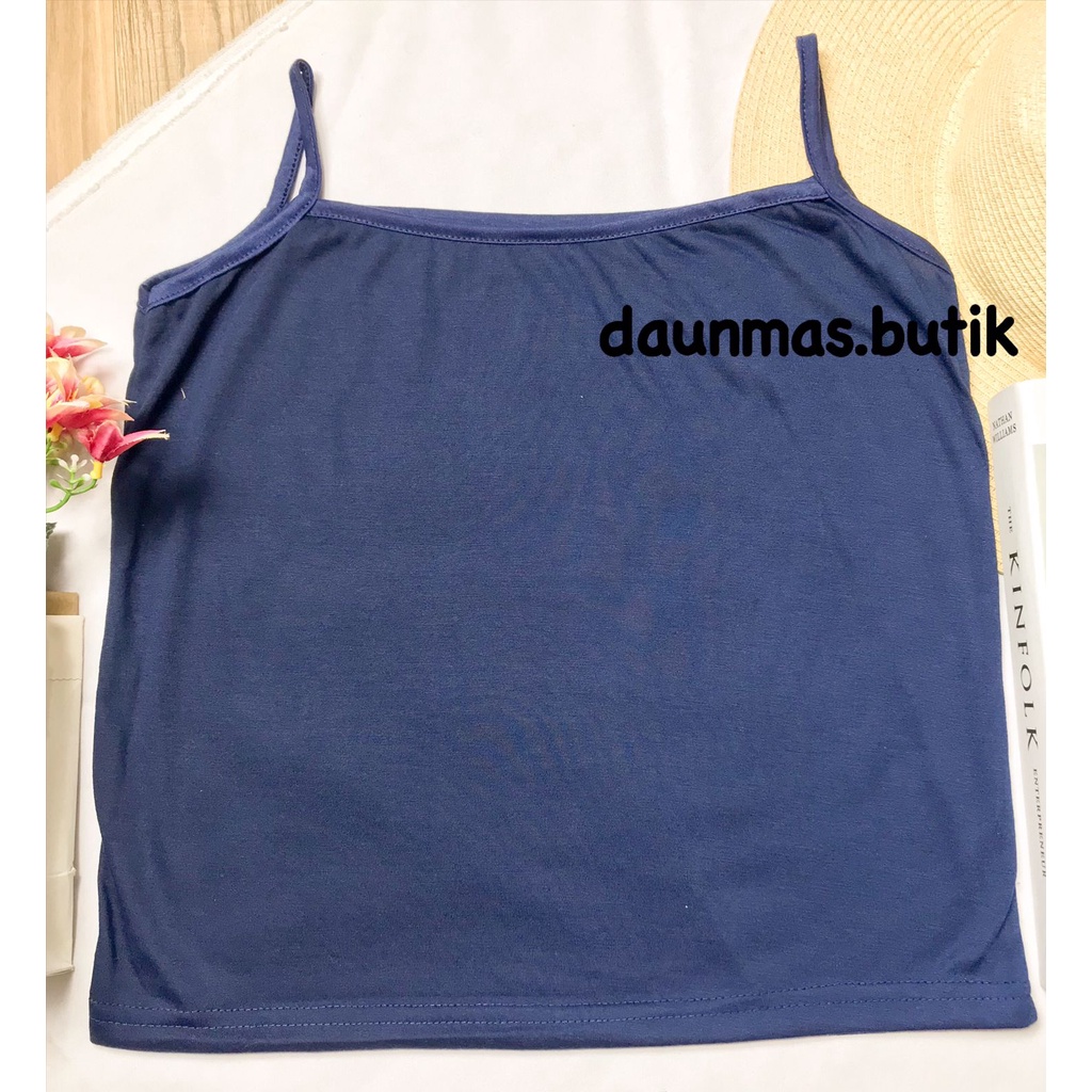 1KG MUAT 10PCS | TANKTOP TALI TANK TOP TALI KECIL SPANDEK RAYON SUPER ADEM-TANKTOP TALI NAVY