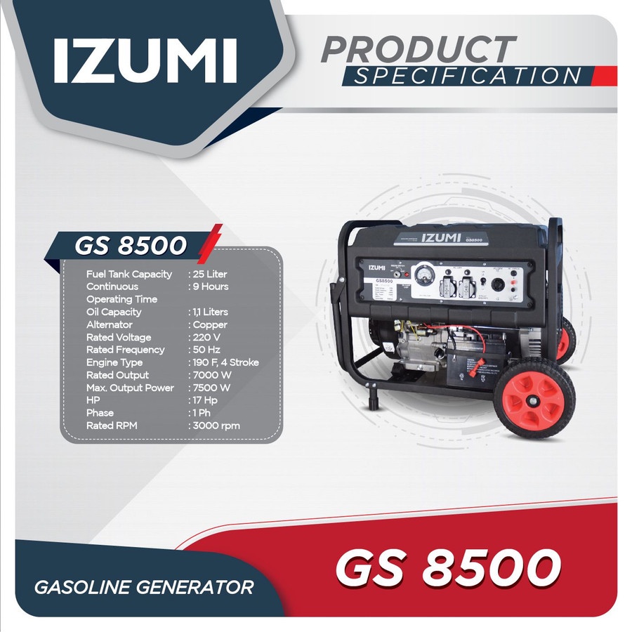 NLG IZUMI GS 8500/GS8500 Genset/Generator 4 Tak 7000 Watt