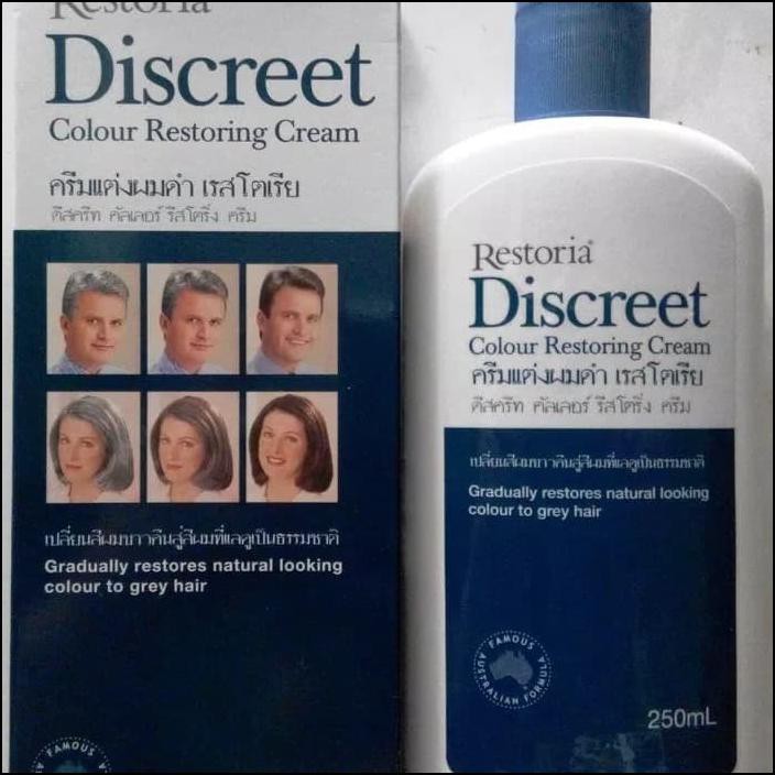 RESTORIA DISCREET COLOR RESTORING PENGHITAM RAMBUT 250ML THAILAND