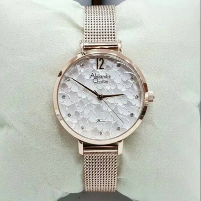 JAM TANGAN CEWEK / WANITA ALEXANDER CHRISTIE AC 2728 ROSEGOLD WHITE