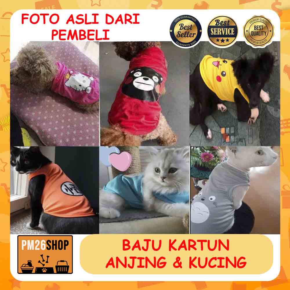 Baju Anjing Kucing Motif Kartun Size XL Kd. 40