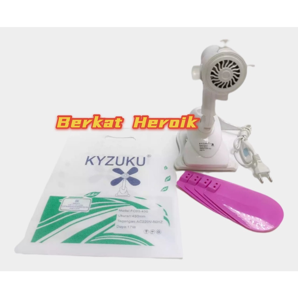 Kyzuku 17w 17 watt Kipas angin 3 in1 duduk Jepit dinding clip 4 fan kyuzuku