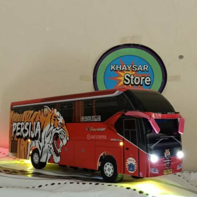 miniatur Bus bis /mainan bus bis Persija Lampu New