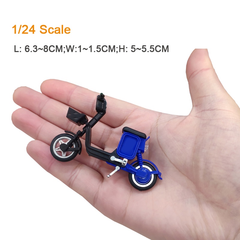 6pcs Miniatur Motor Klasik Elektrik 4D Skala 1 / 24 Bahan Plastik Untuk Koleksi / Hadiah