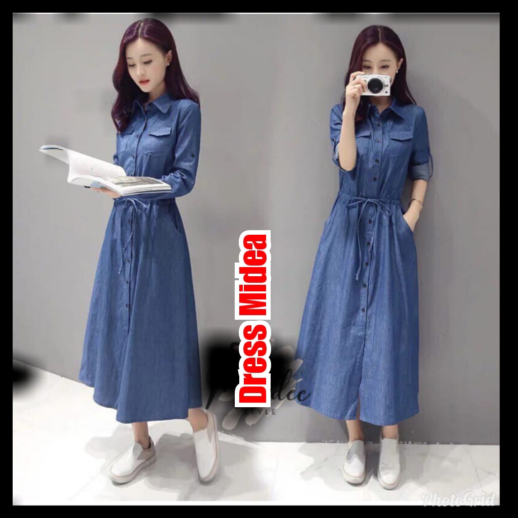 [Dress Midea RO]Dress wanita supernova biru