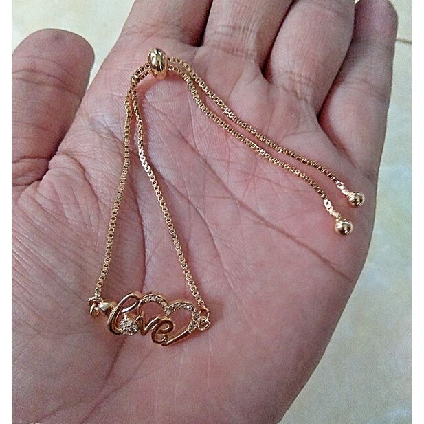Gelang Tangan Xuping Serut Motif Love