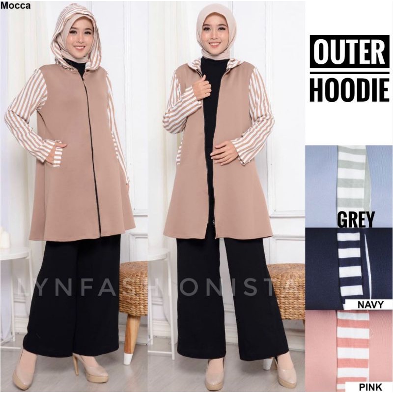 (MAX BB 80 KG) CARDIGAN WANITA CASUAL/OUTER SALUR SCUBA TEBAL PREMIUM/OUTER HOODIE