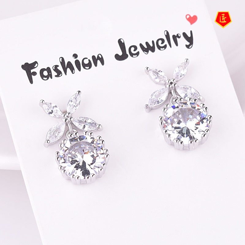 [Ready Stock]Personalized New Dignified Flowers Earrings All-Match