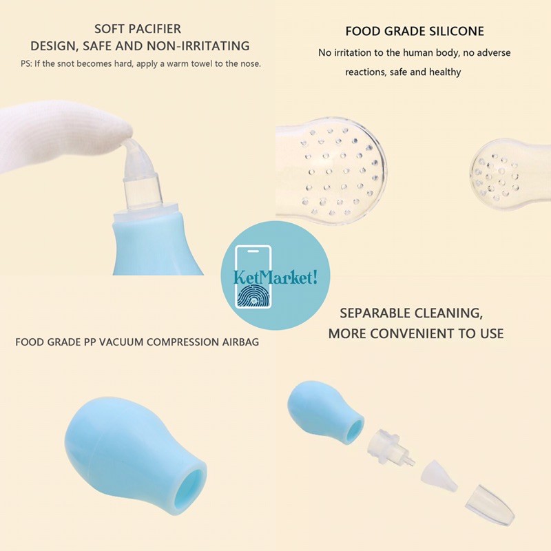 BABY SNOT VACUUM - Alat Bantu Sedot Hisap Ingus Lendir Bayi Pilek Flu Hidung Tersumbat Bernafas Lega-3