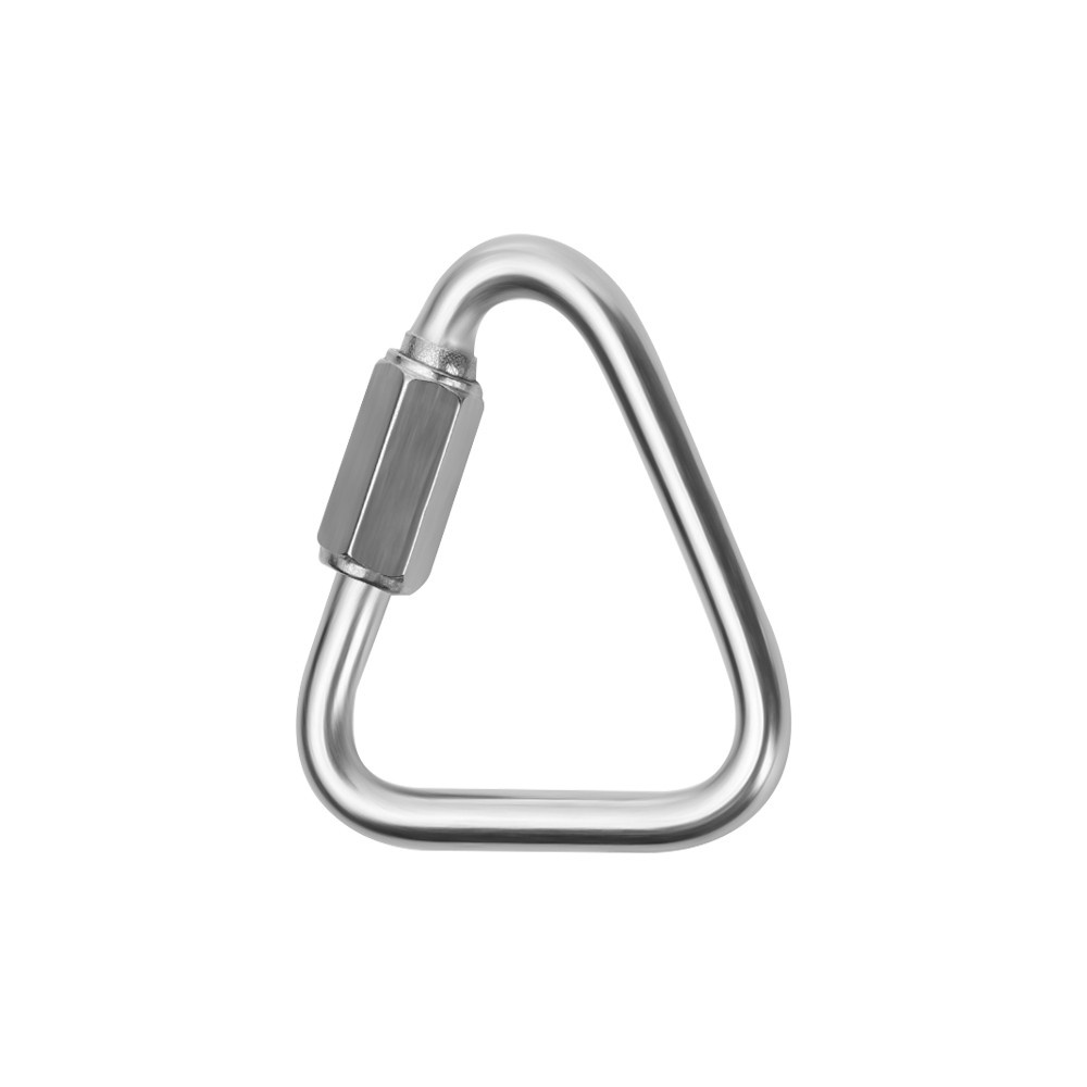 Row 1 / 2pcs Carabiner Segitiga Bahan Stainless Steel 5 Ukuran Untuk Camping / Hiking / Climbing