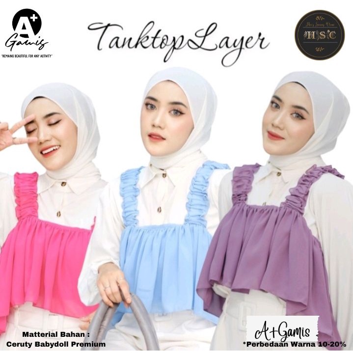 COD TANKTOP LAYER MINI TANKTOP BAHAN CERUTY BABYDOLL PREMIUM TANK TOP LAYER ATASAN WANITA TERBARU TANK TOP VIRAL TERBARU BLOUSE CROP ATASAN WANITA TERBARU CROP ATASAN WANITA ALA KOREA TANK TOP DOUBLE CROP TOP KOREA HIJAB OUTFIT ATASAN WANITA KEKINIAN