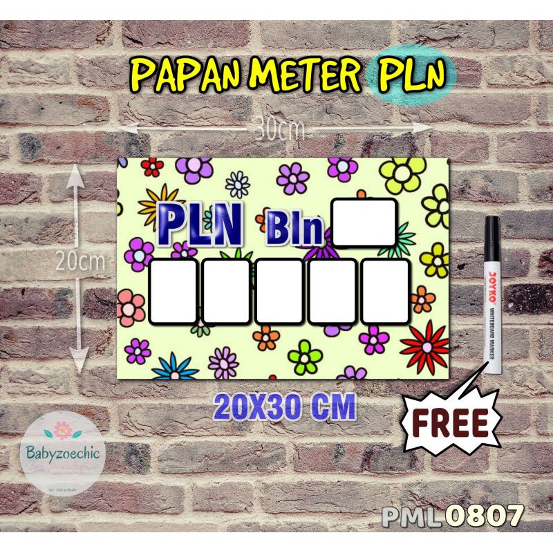 

Zoe Papan Meter Listrik PLN PAM motif Unik - Flower 07