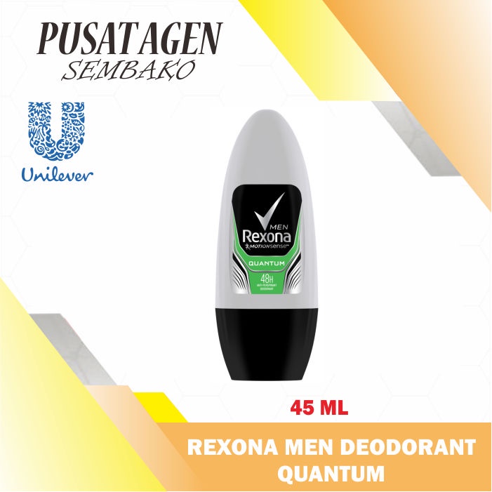 REXONA MEN DEODORANT ROLL ON QUANTUM 45 ML DEODORAN PRIA ANTI PERSPIRANT 45ML COWO