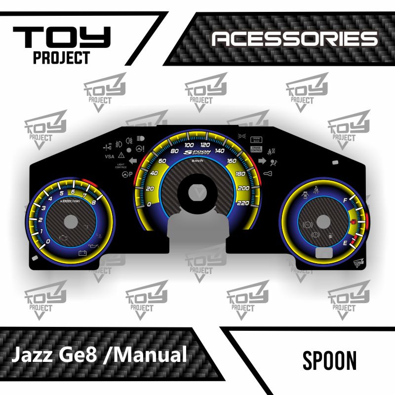 custom panel speedometer honda jazz, fit ge8