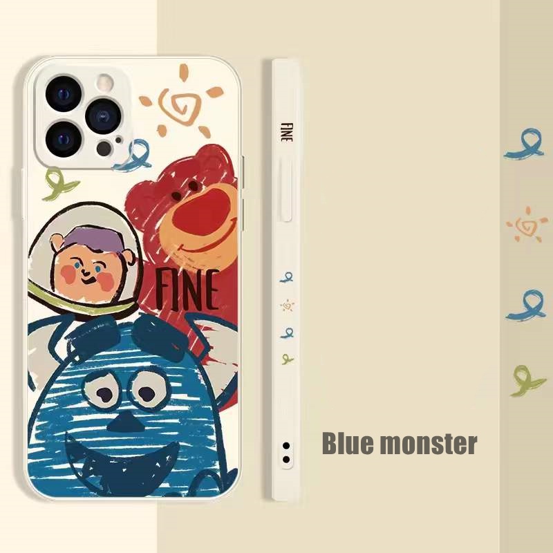 Little monster square case iphone 13 12 11 pro max Xs max XR 7 8 plus se2020 anti-fall soft casing iphone