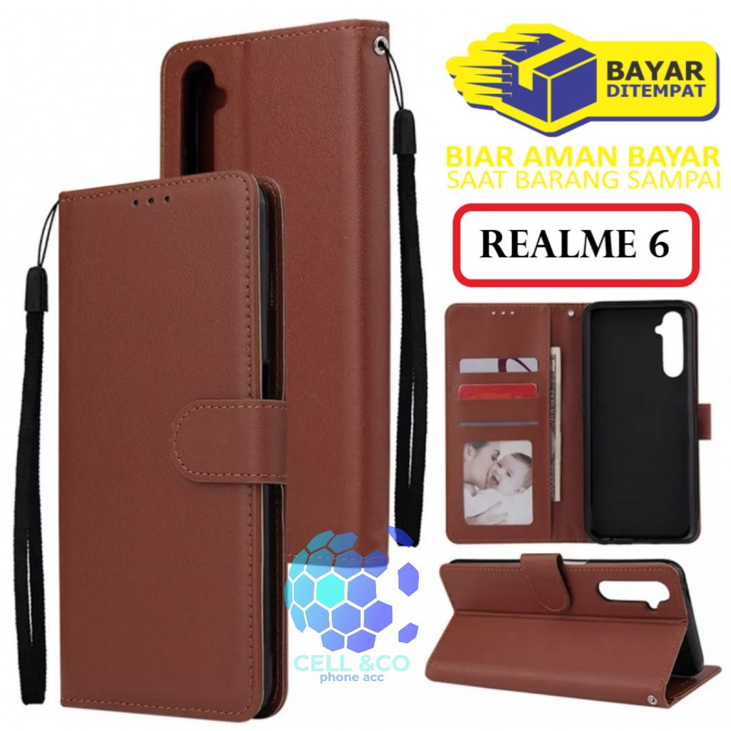 Flip cover REALME 6 Flip case buka tutup kesing hp casing hp flip case leather wallet