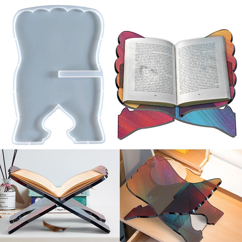 PREVALENT Handmade Scripture Book Stand DIY Crystal Reading Book Shelf Resin Mold Music Stand Home Decoration Epoxy Casting Silicone Mould Eid Mubarak Islamic Book