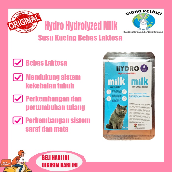 Susu Kucing Hydro Hydrolyzed Milk 30 Gr Bebas Laktosa