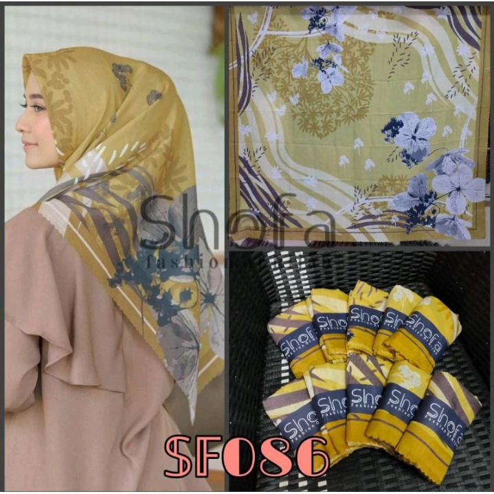 Best seller Hijab Voal Segiempat Motif / Jilbab Motif Premium TERLARIS !!-SF 086