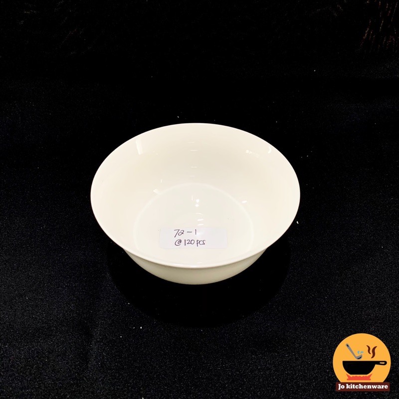 Mangkok keramik kaki serbaguna kecil putih polos tebal / 13 cm / 5” /  SET 3 PCS 72-1