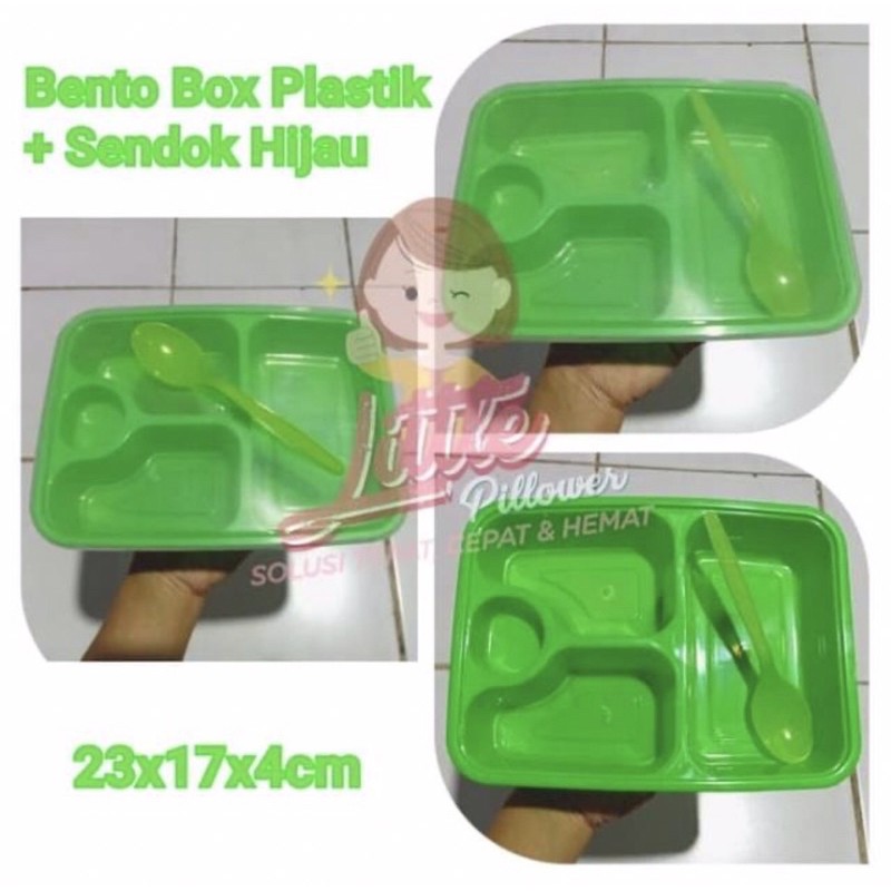 (ISI 25PCS) Bento + Sendok Plastik Tebal FIM /Lunch Box plastik/Kotak Makan