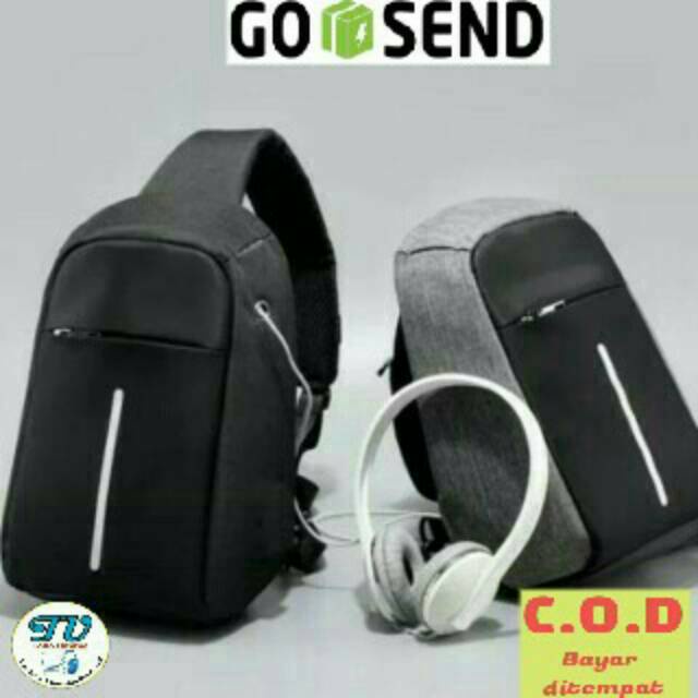 Bonus Hitam Best Seller Tas Fashion Jalan Jalan Dewasa Kanvas Polos J0W4 Selempang Pria Model Kekini