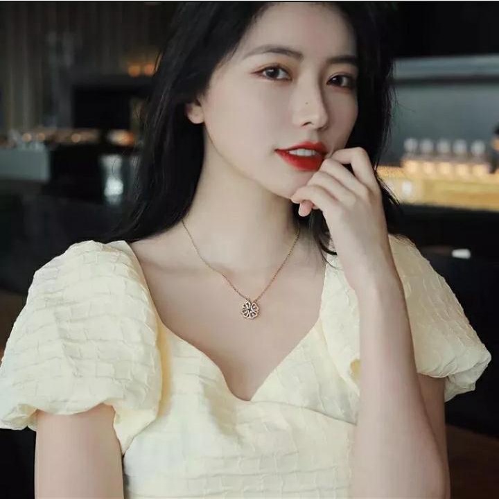 Kalung Love Magnet Emas Mutiara Couple Bestie Wanita Korea Style