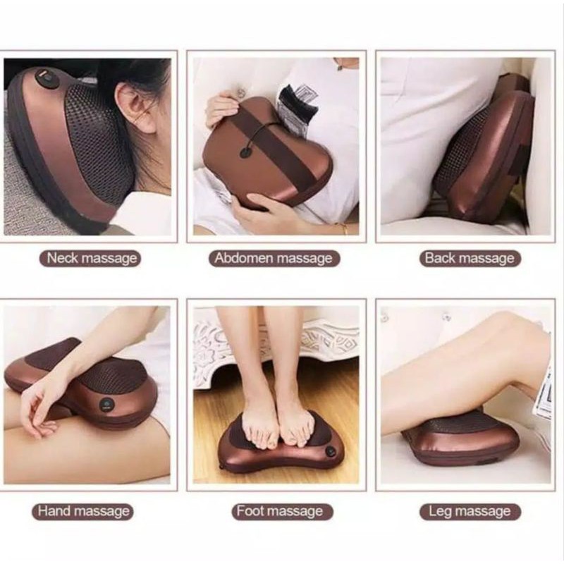 Bantal Pijat Massage Pillow Portable Car and Home-Bantal Pijat Elektrik Shiatsu 8 Bola