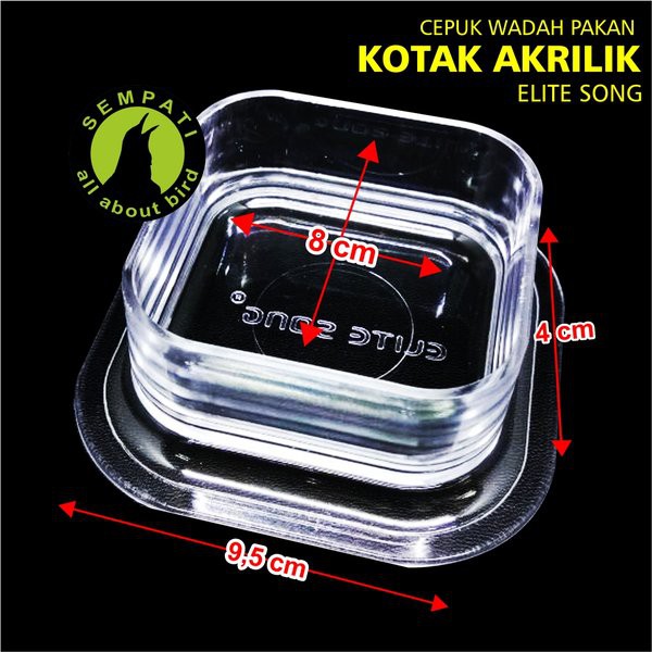 CEPUK WADAH PAKAN MINUM BURUNG KENARI KOTAK ELITE SONG
