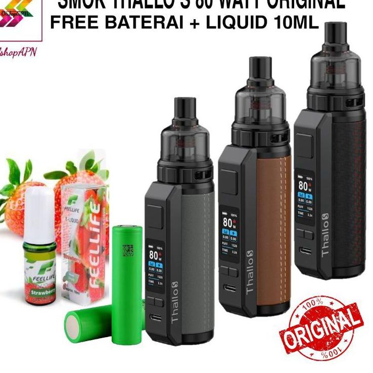 New elektronik tinta VMSP Vapee Vapoor SMOKEE THALO S KIT 80W Free Baterai+L 10ml mesin uap qkqt199