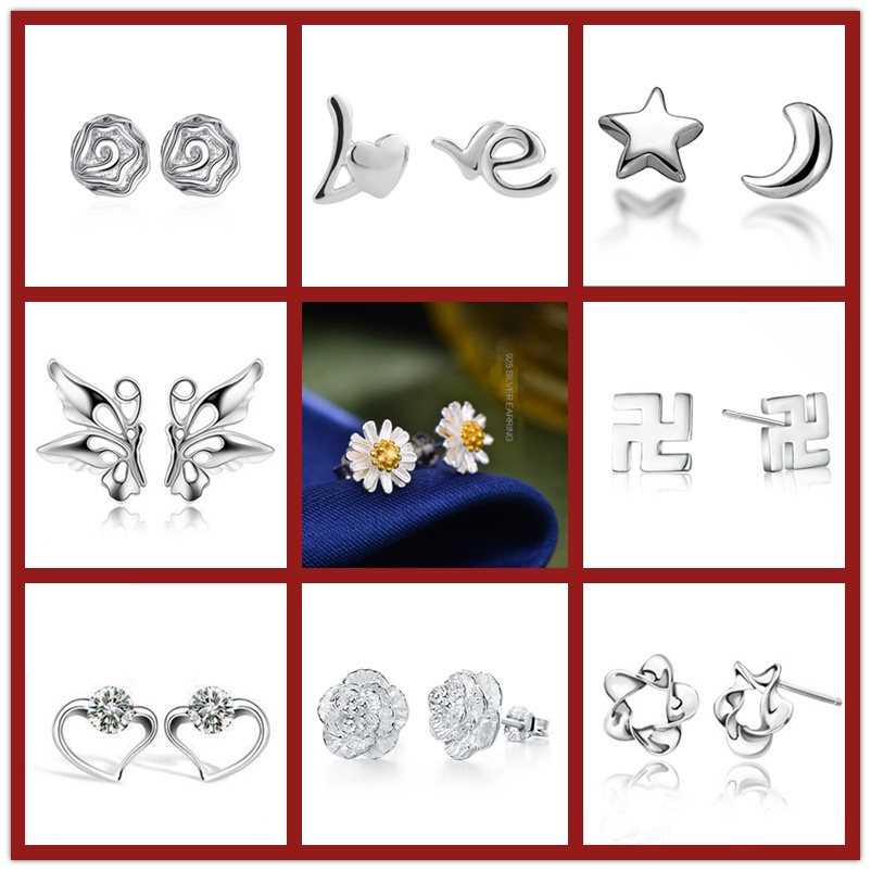 Anting Tusuk Sterling Silver 925 Anti Alergi Untuk Wanita