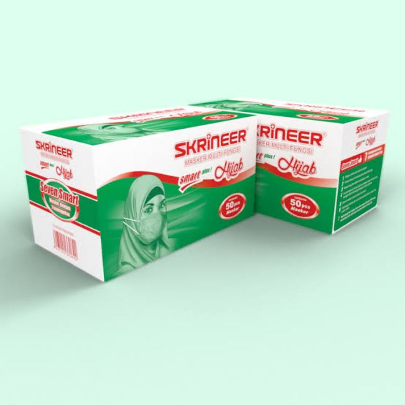 Masker skrineer 3 ply hijab