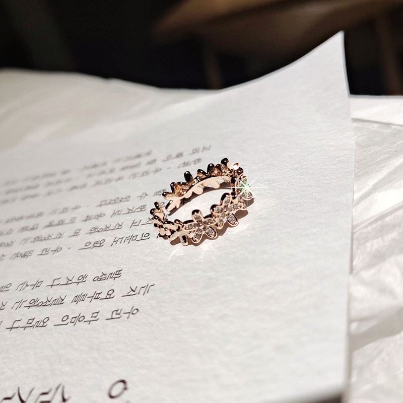 Cincin Jari Telunjuk Bahan Zirkon Gaya Korea Selatan