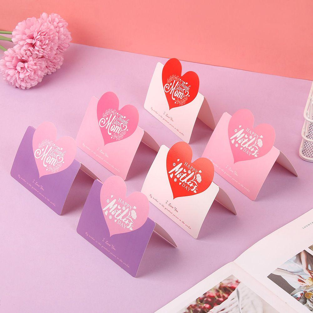 R-flower 10Pcs/Lot Kartu Ucapan Festival Blessing Card Ulang Tahun Love Heart