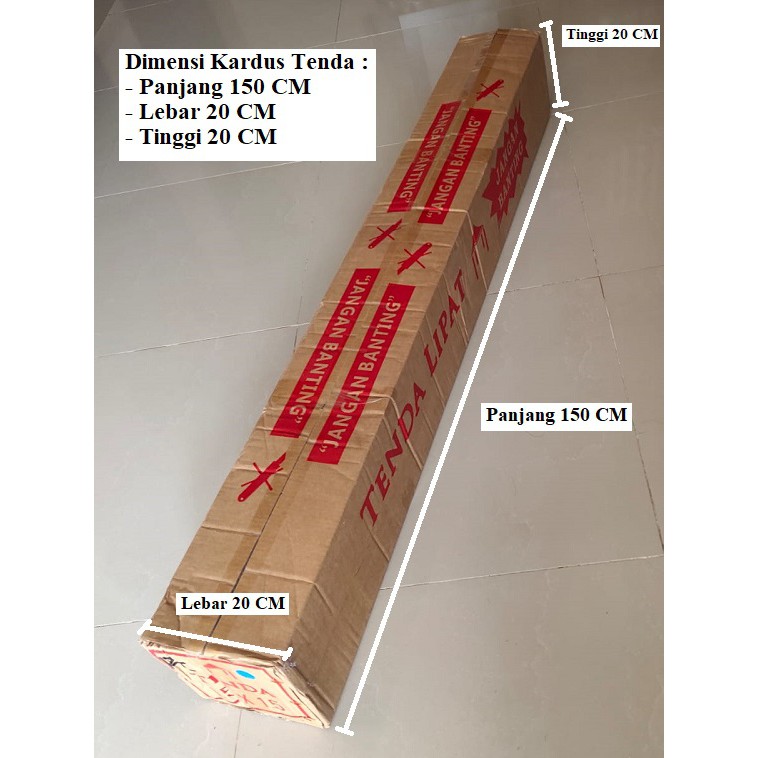 Tenda Lipat 2.5x2.5 Lengkap Dinding Mika 3 Sisi